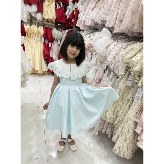 صورة فستان بناتي دلعة ورود لونين - 927